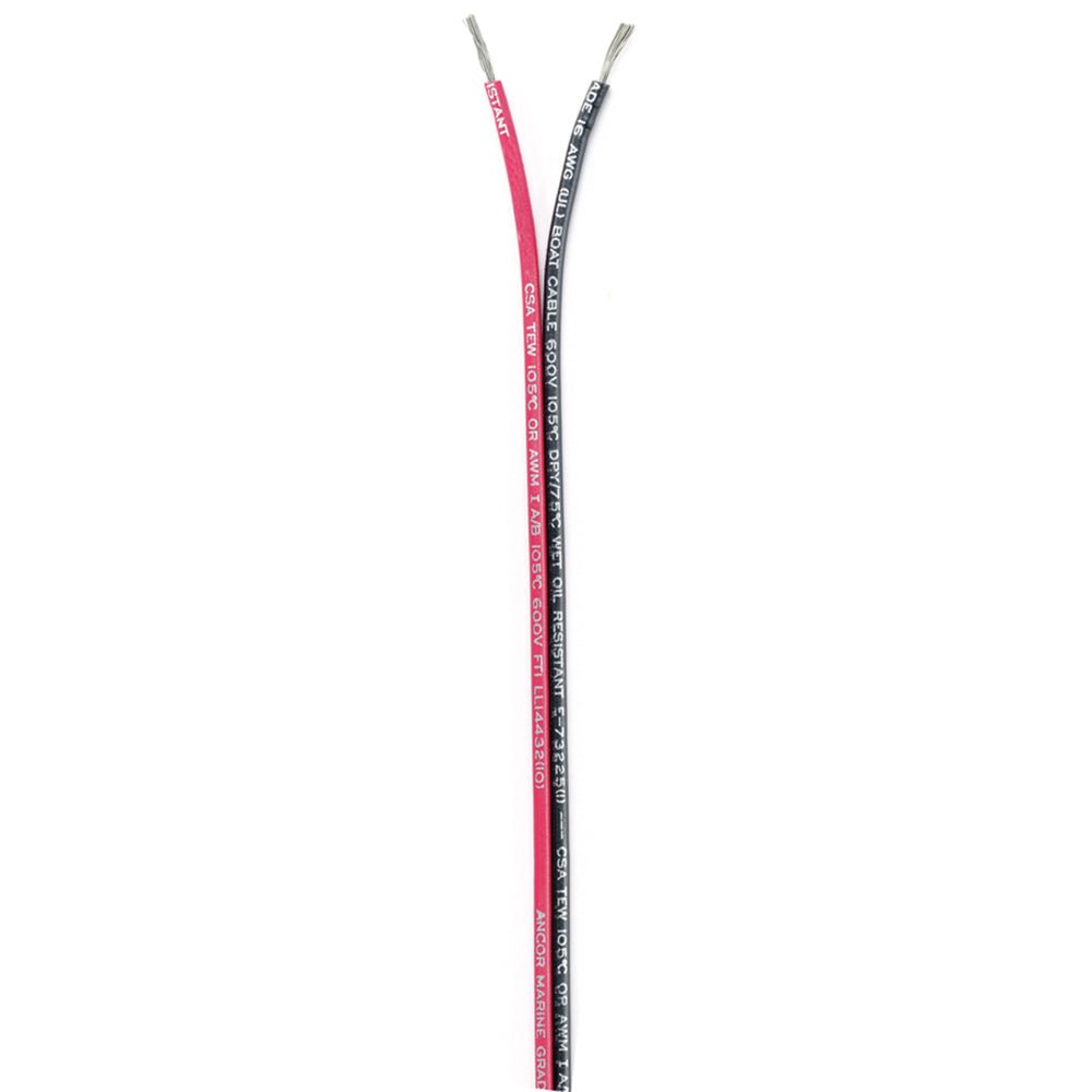 Ancor Ribbon Bonded Cable - 16/2 AWG - Red/Black - Flat - 250' - Marine Parts OnlyElectricalAncor