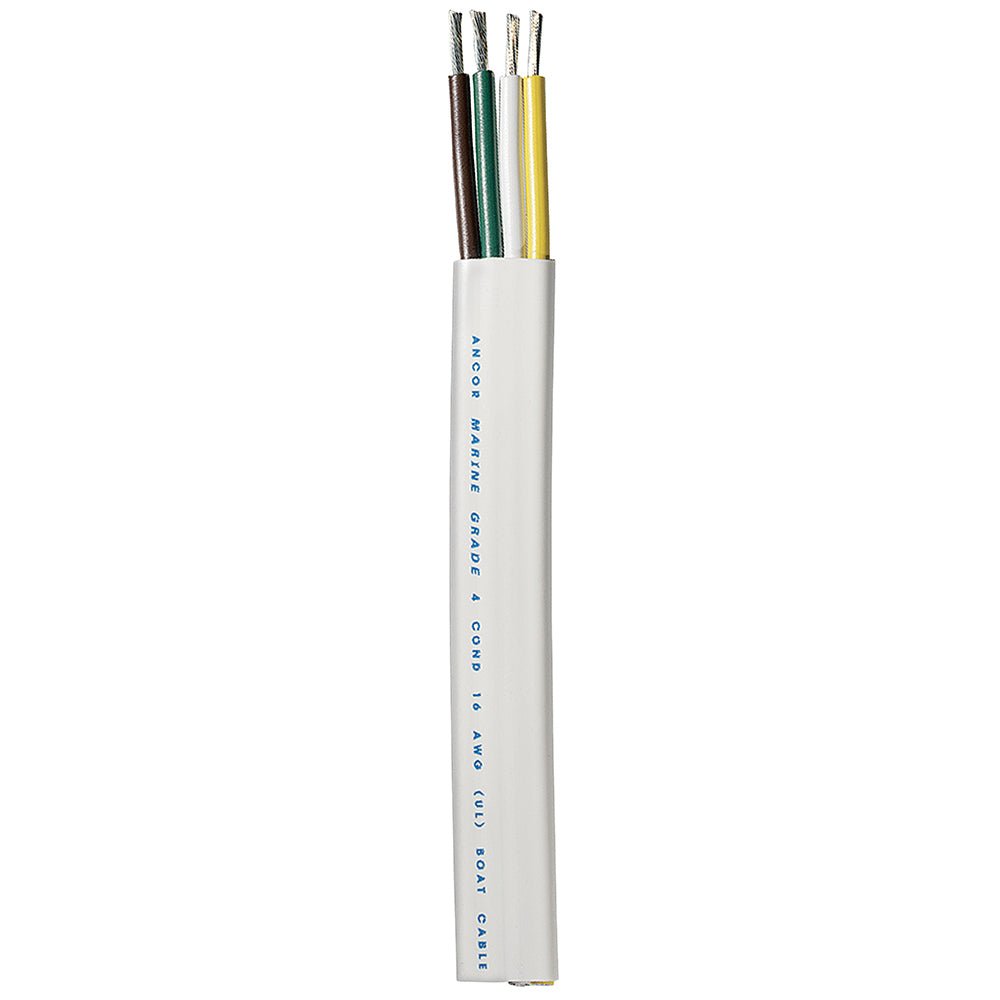 Ancor Trailer Cable - 16/4 AWG - Yellow/White/Green/Brown - Flat - 300' - Marine Parts OnlyElectricalAncor
