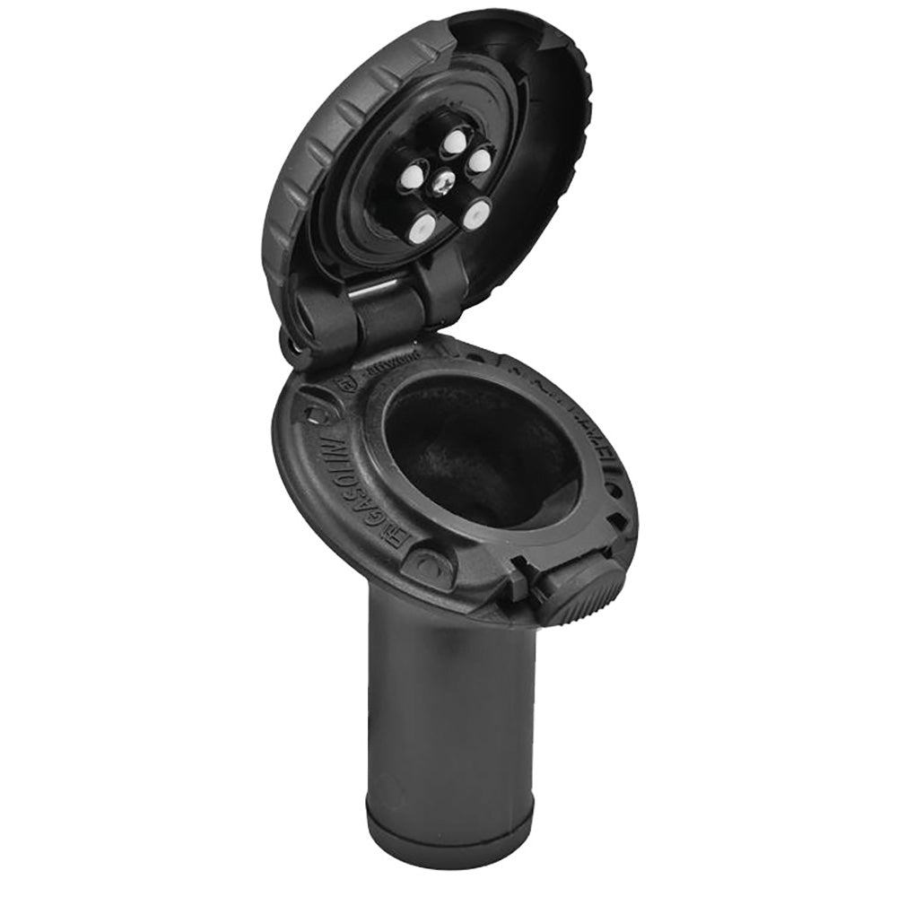 Attwood Deck Fill f/Carbon Canister System - Angled Body &amp; Scalloped Black Plastic Cap - Marine Parts OnlyMarine HardwareAttwood Marine