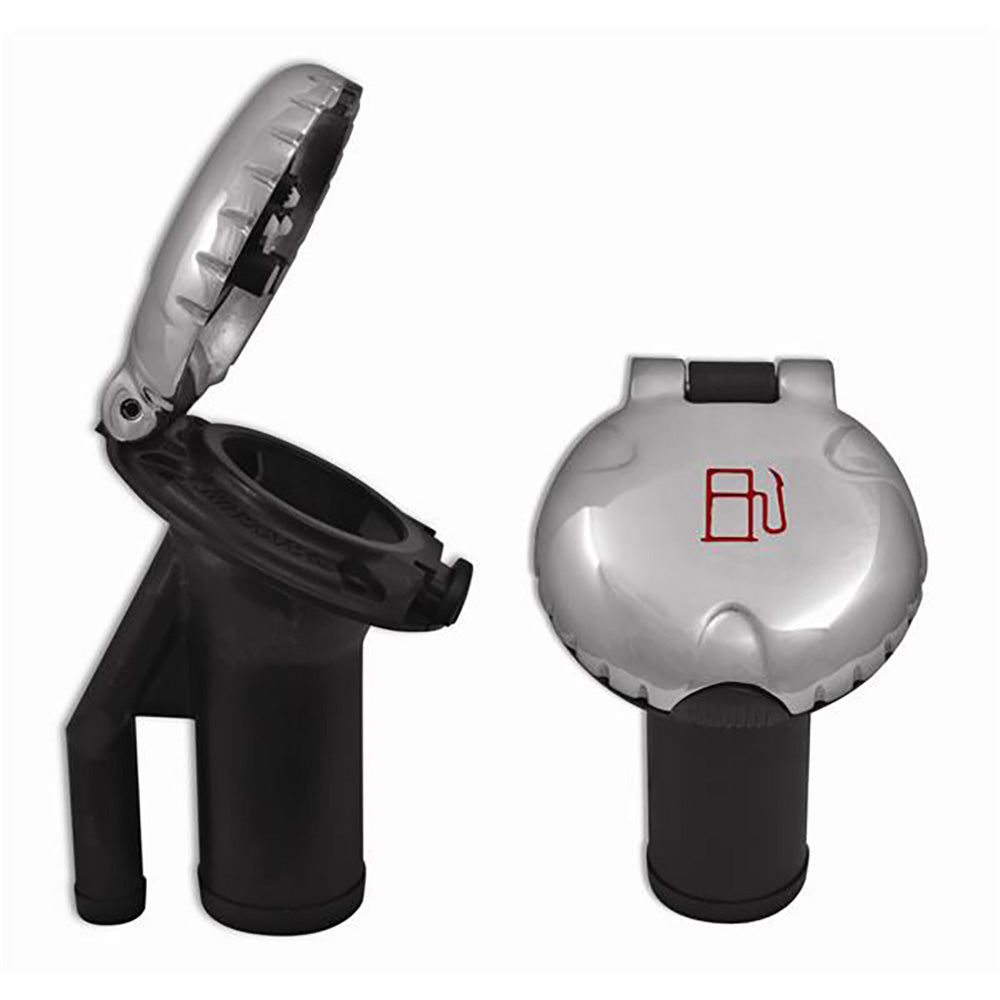 Attwood Deck Fill f/Pressure Relief Systems - Angled Body &amp; Scalloped Stainless Steel Cap - Marine Parts OnlyMarine HardwareAttwood Marine