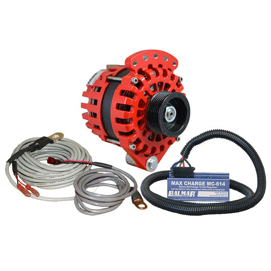Balmar Alternator 1 - 2" Single Foot K6 Serpentine Pulley Regulator &amp; Temp Sensor - 170A Kit - 12V - Marine Parts OnlyElectricalBalmar