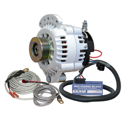 Balmar Alternator 100 AMP Kit 12V 1 - 2" Single Foot Spindle Mount K6 Pulley Regulator &amp; Temp Sensor - Marine Parts OnlyElectricalBalmar