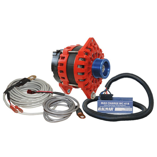 Balmar Alternator 250 AMP Kit 12V 3.15" Dual Foot Saddle J10 Pulley Regulator &amp; Temp Sensor - Marine Parts OnlyElectricalBalmar