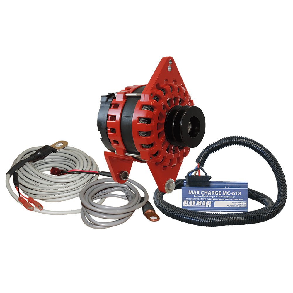 Balmar Alternator 250 AMP Kit 12V 4" Dual Foot Saddle Dual Vee Pulley Regulator & Temp Sensor - Marine Parts OnlyElectricalBalmar