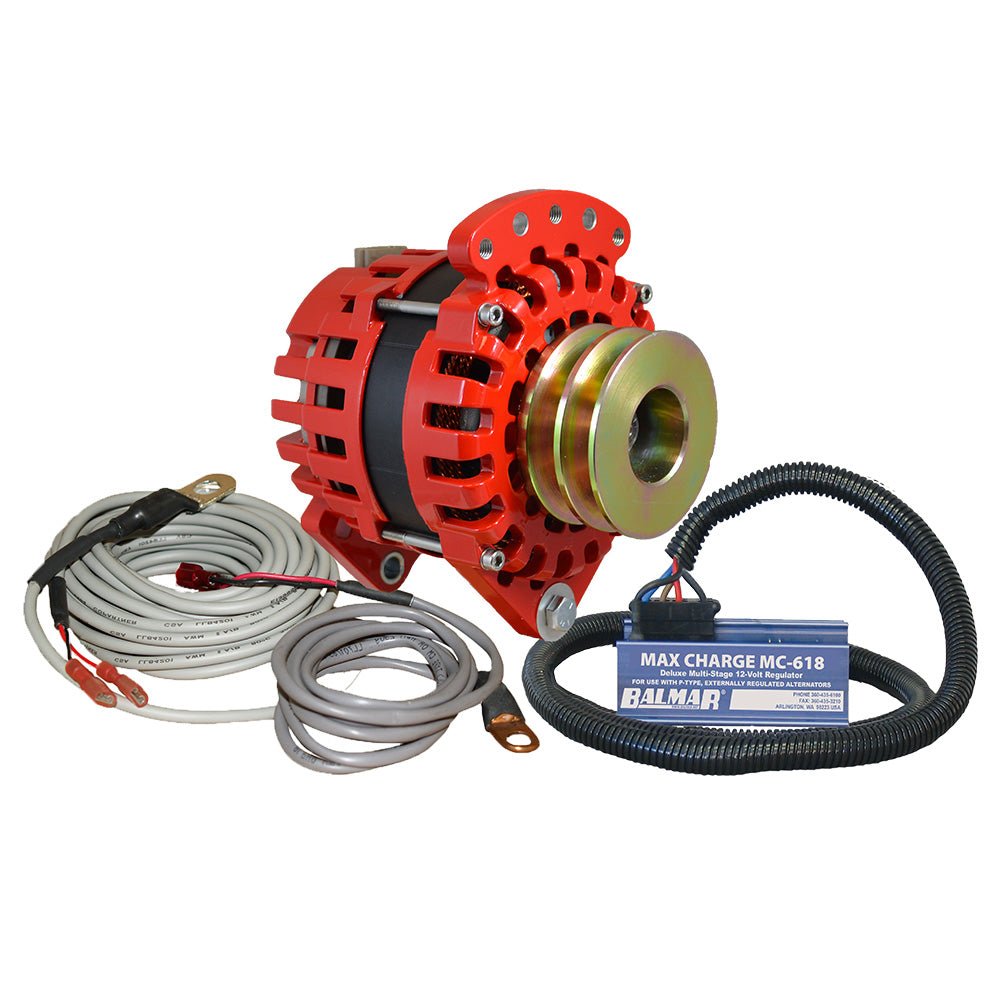 Balmar Alternator 3.15" Dual Foot Saddle Dual V Pulley Regulator &amp; Temp Sensor - 170A Kit - 12V - Marine Parts OnlyElectricalBalmar