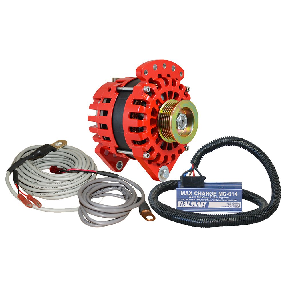 Balmar Alternator 3.15" Dual Foot Saddle K6 Serpentine Pulley Regulator &amp; Temp Sensor - 170A Kit - 12V - Marine Parts OnlyElectricalBalmar