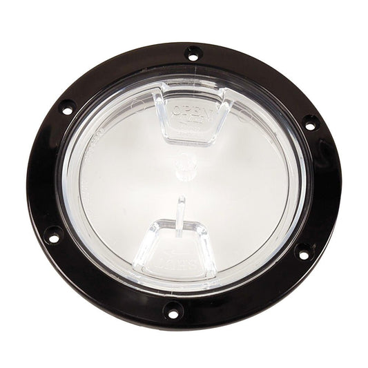Beckson 4" Clear Center Screw Out Deck Plate - Black - Marine Parts OnlyMarine HardwareBeckson Marine