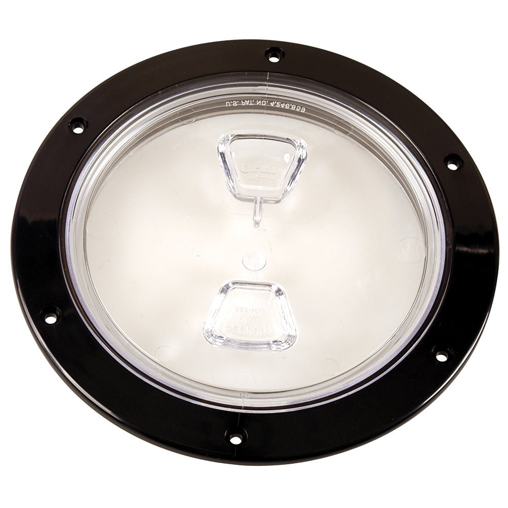 Beckson 6" Clear Center Screw - Out Deck Plate - Black - Marine Parts OnlyMarine HardwareBeckson Marine