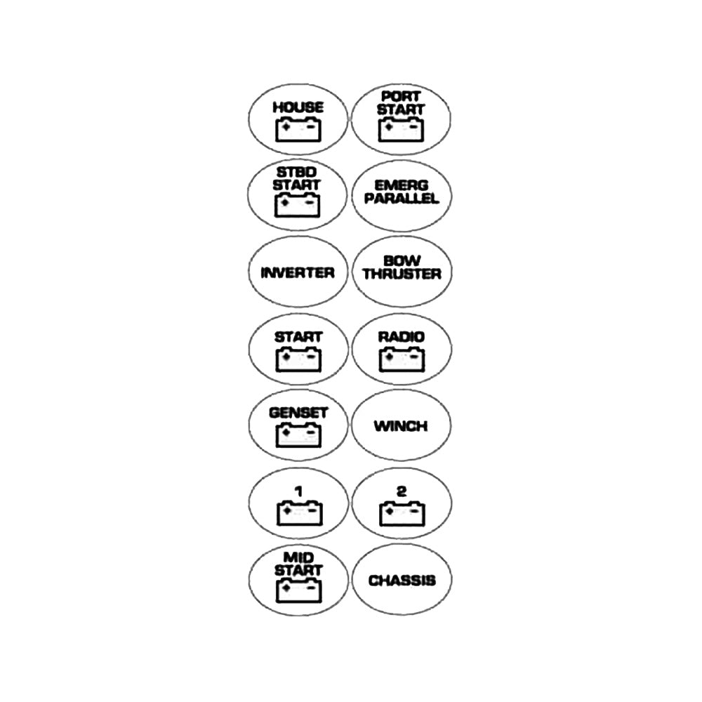 BEP Battery Switch Label Sheet - Marine Parts OnlyElectricalBEP Marine