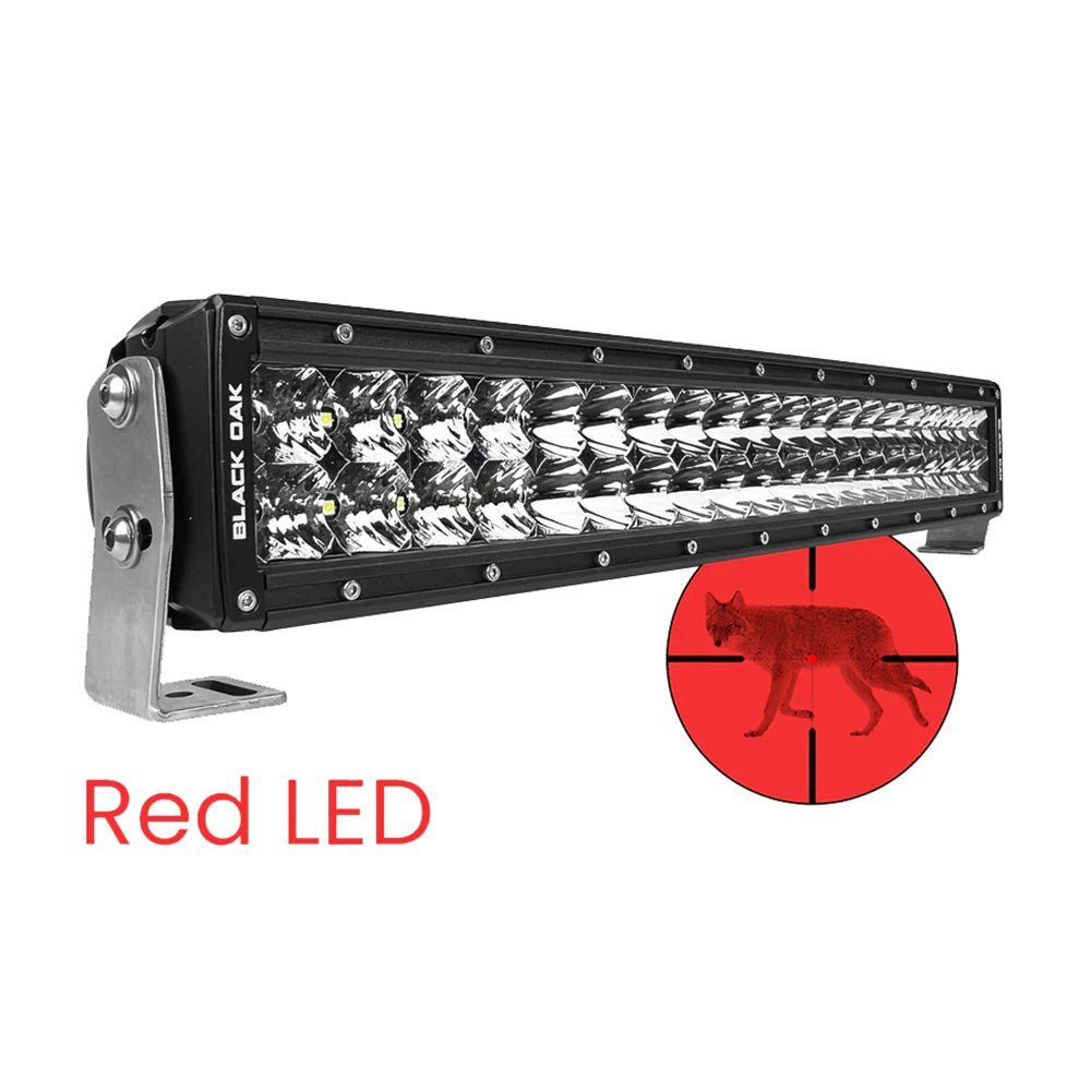 Black Oak 20" Curved Double Row Red LED Predator Hunting Light Bar - Combo Optics - Black Housing - Pro Series 3.0 - Marine Parts OnlyLightingBlack Oak LED