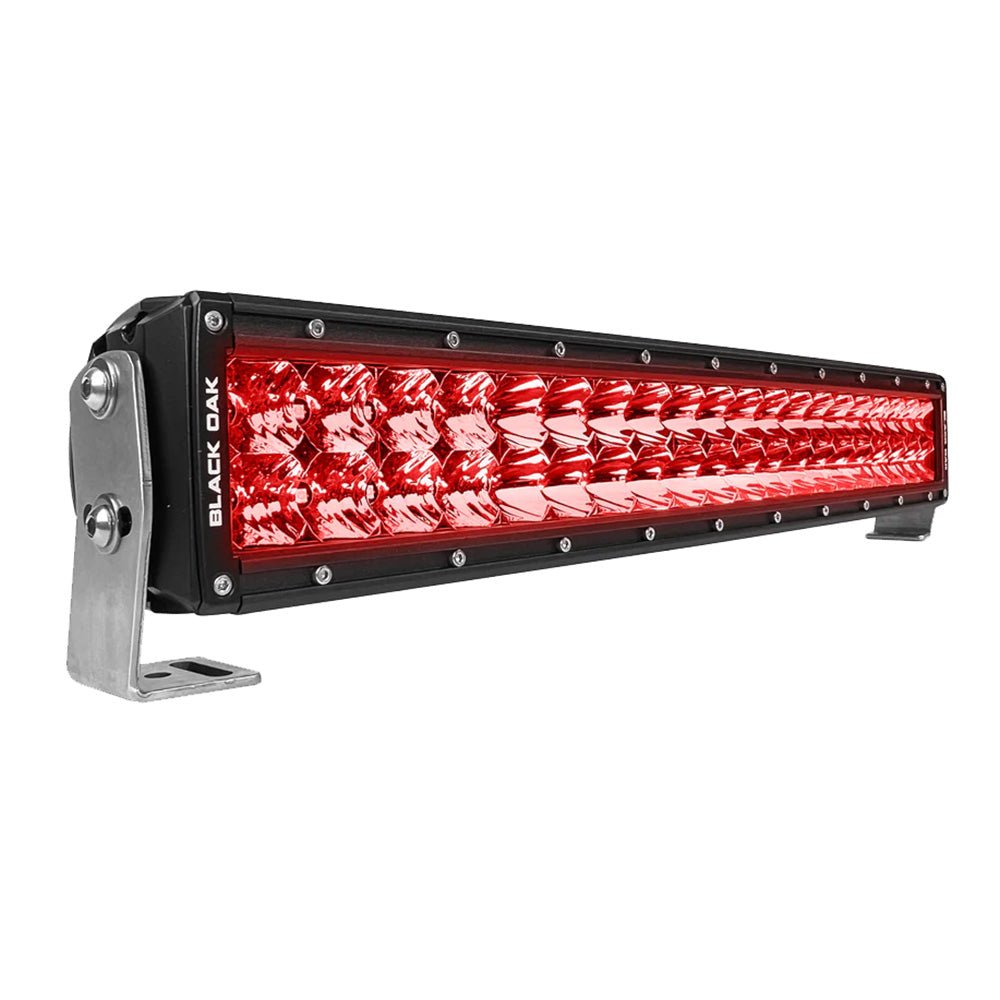 Black Oak 20" Curved Double Row Red LED Predator Hunting Light Bar - Combo Optics - Black Housing - Pro Series 3.0 - Marine Parts OnlyLightingBlack Oak LED