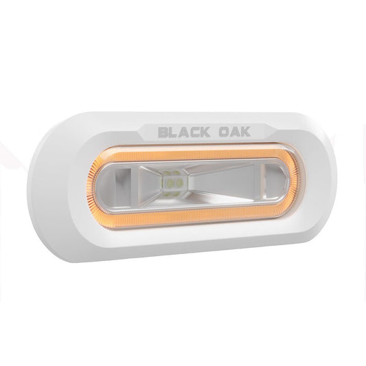 Black Oak Low Pro&trade; Marine Spreader Light - Flush Mount - White Housing - Amber LED - Marine Parts OnlyLightingBlack Oak LED