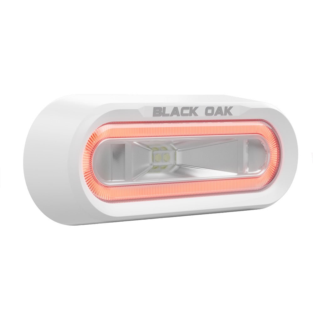 Black Oak Low Pro&trade; Off Road Spreader Light - Bracket Mount - White Housing - Red LED - Marine Parts OnlyLightingBlack Oak LED