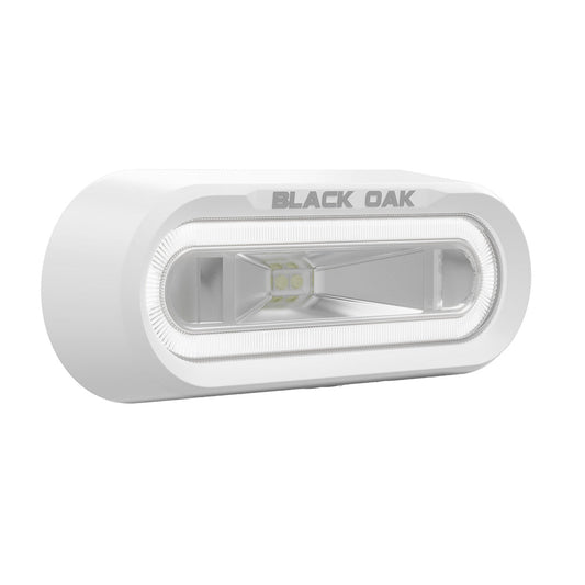 Black Oak Low Pro&trade; Off Road Spreader Light - Bracket Mount - White Housing - White LED - Marine Parts OnlyLightingBlack Oak LED