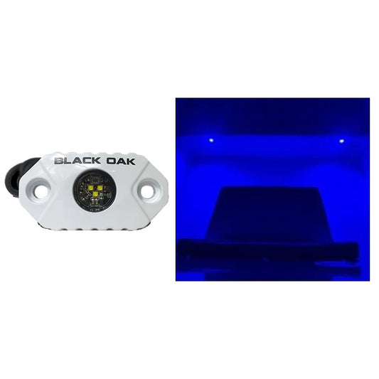 Black Oak Rock Accent Light - Blue LEDs - White Housing - Marine Parts OnlyLightingBlack Oak LED