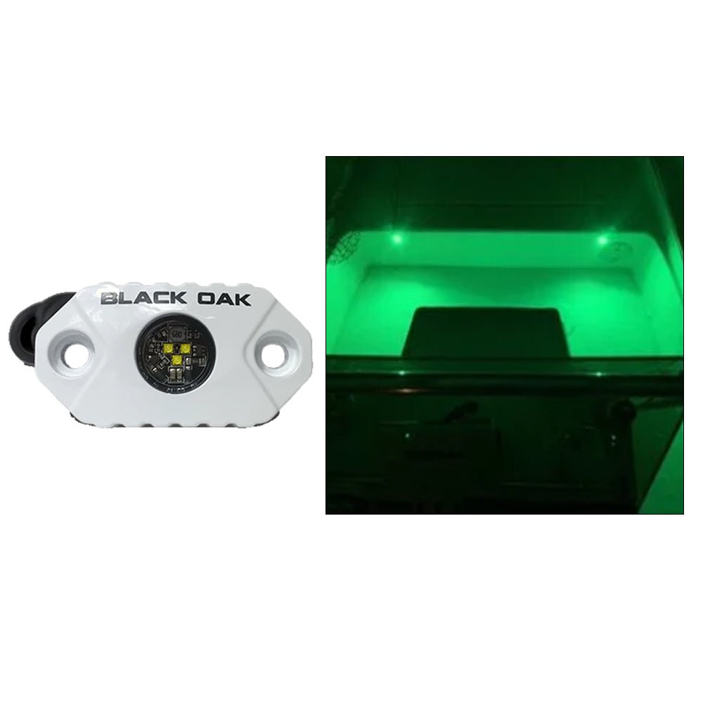 Black Oak Rock Accent Light - Green LEDs - White Housing - Marine Parts OnlyLightingBlack Oak LED