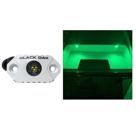Black Oak Rock Accent Light - Green LEDs - White Housing - Marine Parts OnlyLightingBlack Oak LED