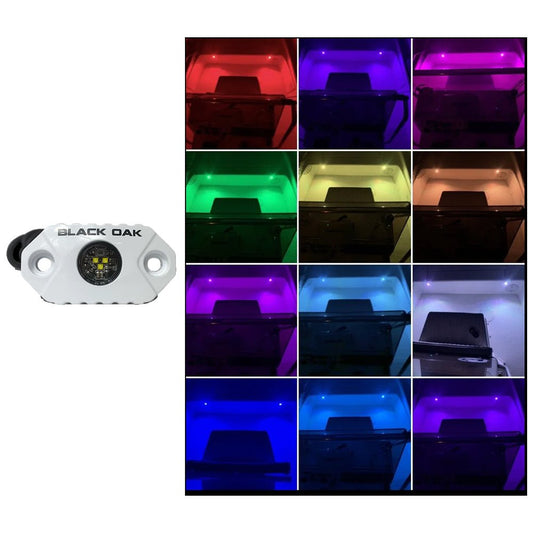 Black Oak Rock Accent Light - RGB - White Housing - Marine Parts OnlyLightingBlack Oak LED
