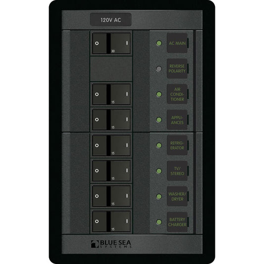 Blue Sea 1202 120V AC Main + 6 Positions - Vertical - Marine Parts OnlyElectricalBlue Sea Systems