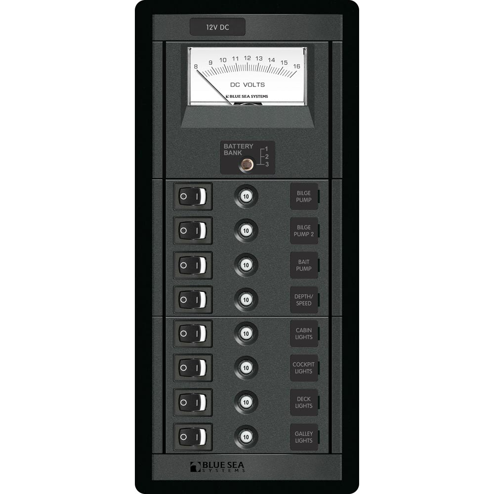 Blue Sea 1463 8 Position Switch CLB + Meter Vertical - Marine Parts OnlyElectricalBlue Sea Systems