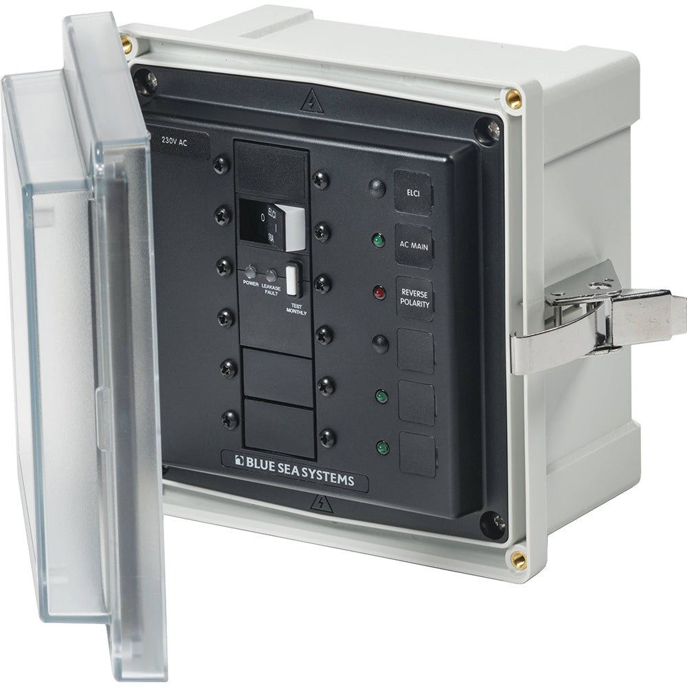 Blue Sea 3121 - SMS Panel Enclosure w/ELCI (16A) &amp; 3 Blanks - 230V AC - Marine Parts OnlyElectricalBlue Sea Systems