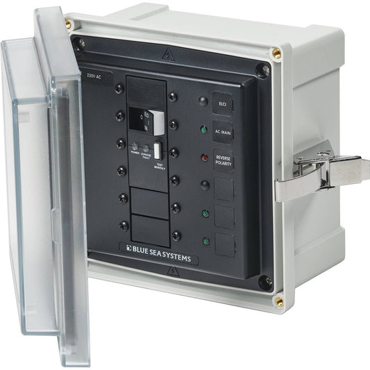 Blue Sea 3121 - SMS Panel Enclosure w/ELCI (16A) &amp; 3 Blanks - 230V AC - Marine Parts OnlyElectricalBlue Sea Systems