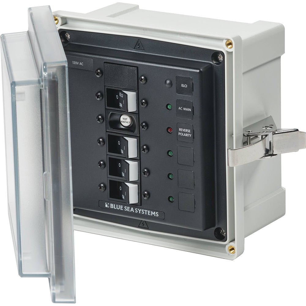 Blue Sea 3128 - SMS Panel Enclosure w/ELCI (30A) &amp; 3 Branch (15A) - 120V AC - Marine Parts OnlyElectricalBlue Sea Systems