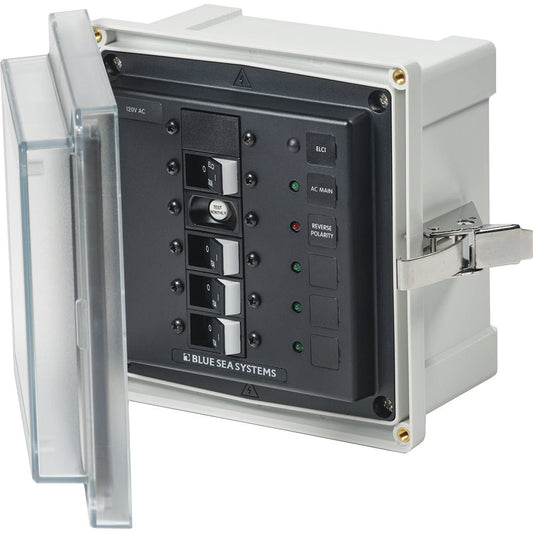 Blue Sea 3128 - SMS Panel Enclosure w/ELCI (30A) &amp; 3 Branch (15A) - 120V AC - Marine Parts OnlyElectricalBlue Sea Systems
