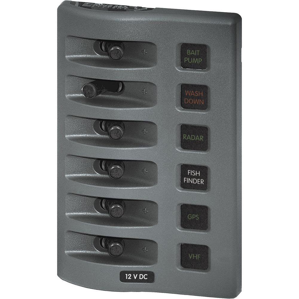 Blue Sea 4306 WeatherDeck Water Resistant Fuse Panel - 6 Position - Grey - Marine Parts OnlyElectricalBlue Sea Systems