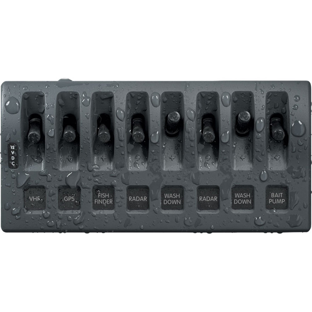 Blue Sea 4309 WeatherDeck&reg; 12V DC Waterproof Switch Panel - 8 Position - Marine Parts OnlyElectricalBlue Sea Systems