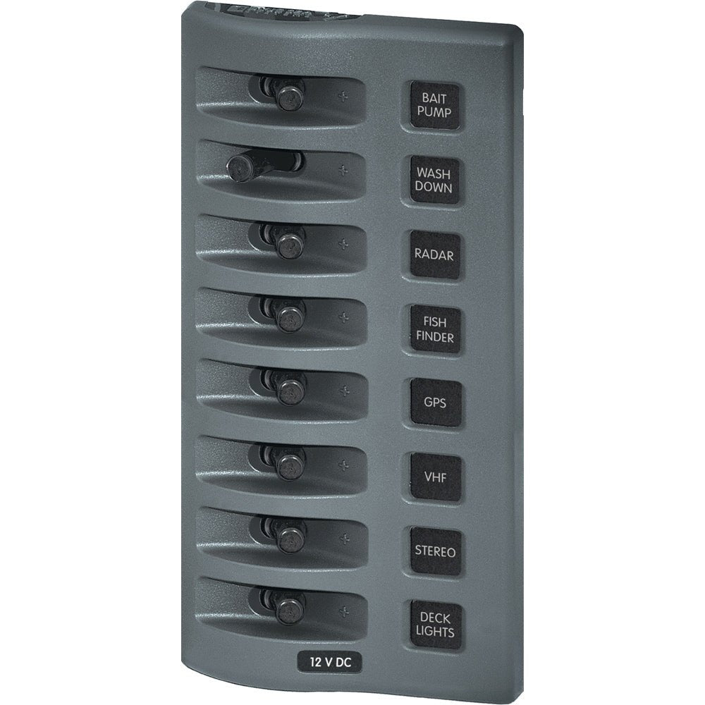 Blue Sea 4309 WeatherDeck&reg; 12V DC Waterproof Switch Panel - 8 Position - Marine Parts OnlyElectricalBlue Sea Systems