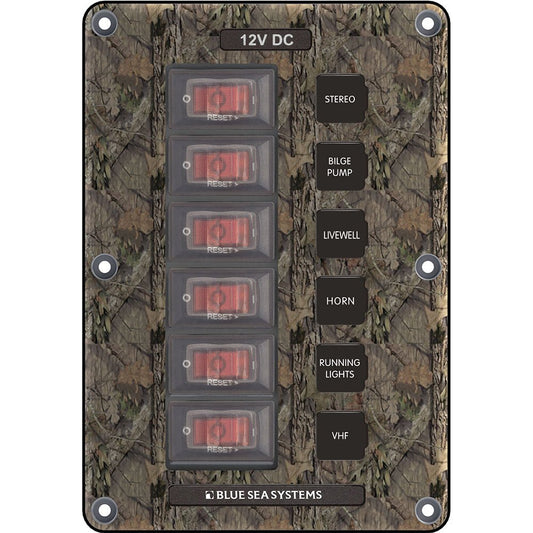 Blue Sea 4325 Circuit Breaker Switch Panel 6 Position - Camo - Marine Parts OnlyElectricalBlue Sea Systems