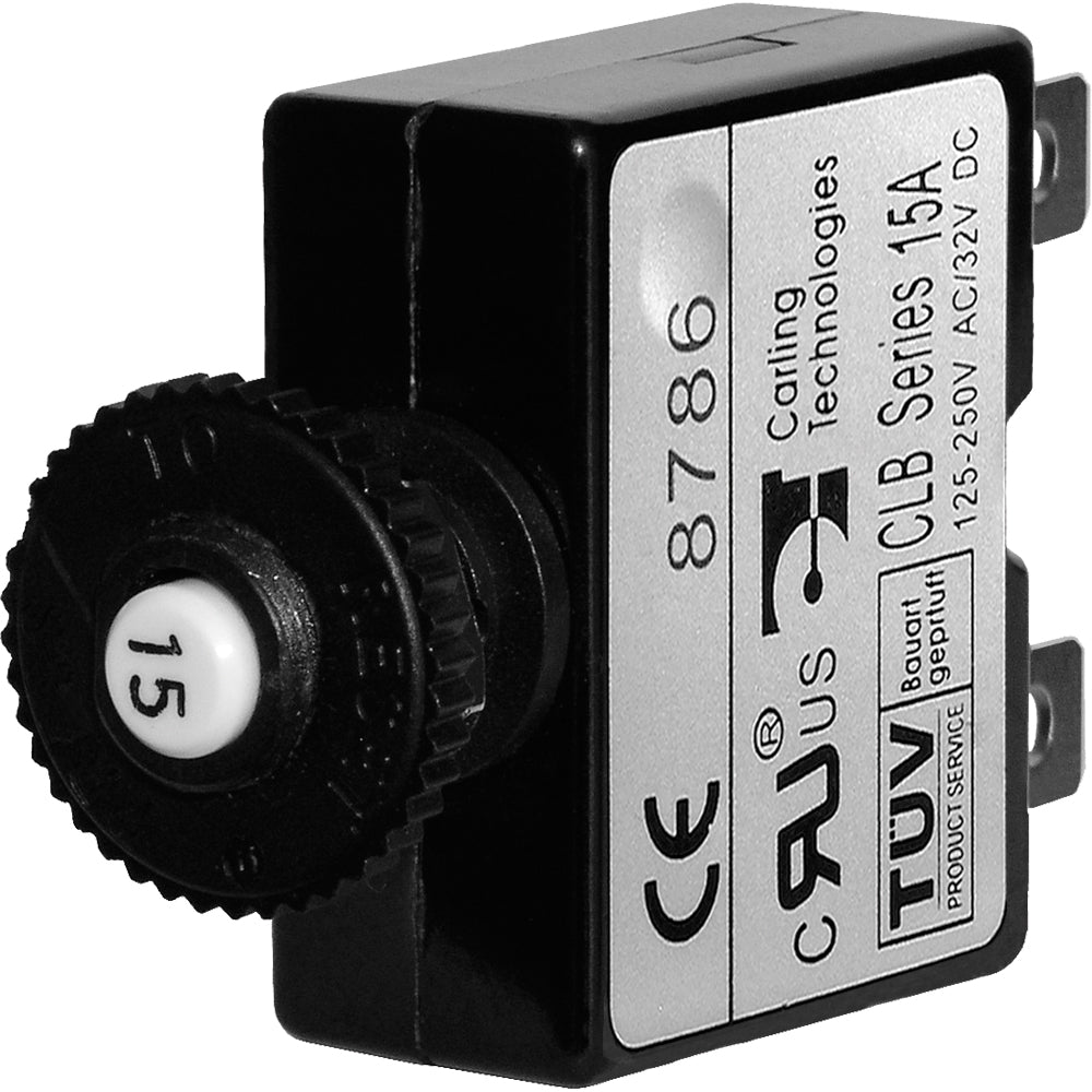 Blue Sea 7056 15A Push Button Thermal with Quick Connect Terminals - Marine Parts OnlyElectricalBlue Sea Systems