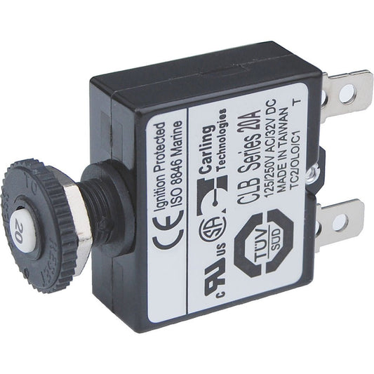 Blue Sea 7057 20A Push Button Thermal with Quick Connect Terminals - Marine Parts OnlyElectricalBlue Sea Systems