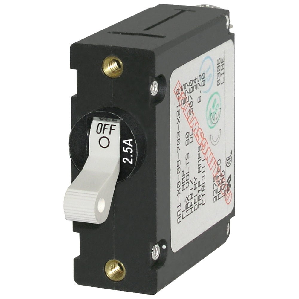 Blue Sea 7197 A - Series White Toggle Circuit Breaker - Single Pole 2.5A - Marine Parts OnlyElectricalBlue Sea Systems