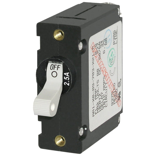 Blue Sea 7197 A - Series White Toggle Circuit Breaker - Single Pole 2.5A - Marine Parts OnlyElectricalBlue Sea Systems