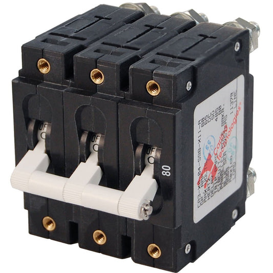 Blue Sea 7289 C - Series Triple Pole Circuit Breaker - 80A - Marine Parts OnlyElectricalBlue Sea Systems