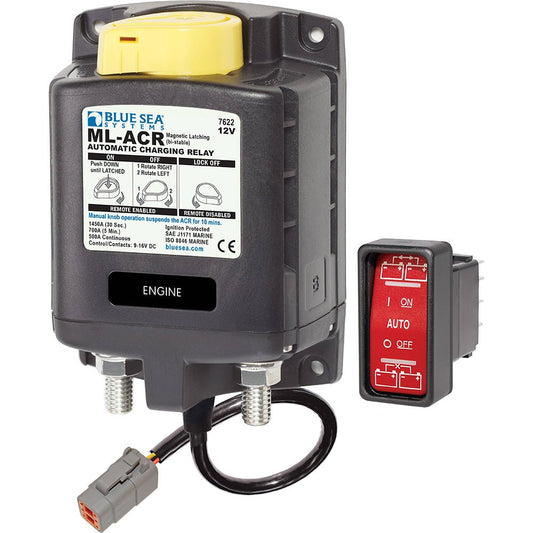 Blue Sea 7622100 ML ACR Charging Relay 12V 500A w/Manual Control &amp; Deutsch Connector - Marine Parts OnlyElectricalBlue Sea Systems