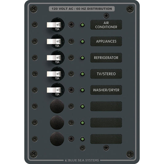 Blue Sea 8059 AC 8 Position Toggle Circuit Breaker Panel - Marine Parts OnlyElectricalBlue Sea Systems