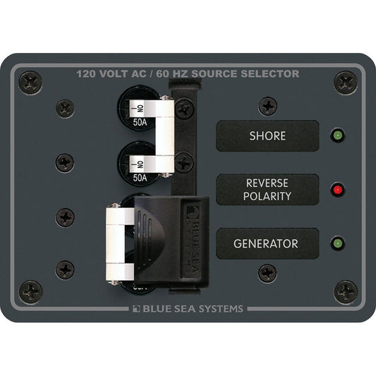 Blue Sea 8061 AC Toggle Source Selector 120V AC - 50AMP - Marine Parts OnlyElectricalBlue Sea Systems