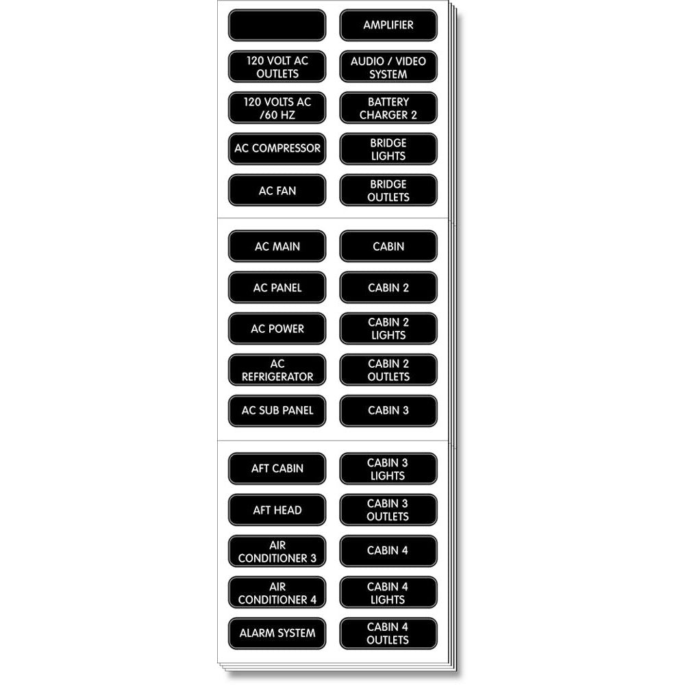 Blue Sea 8067 AC Panel Extended 120 Label Set - Marine Parts OnlyElectricalBlue Sea Systems