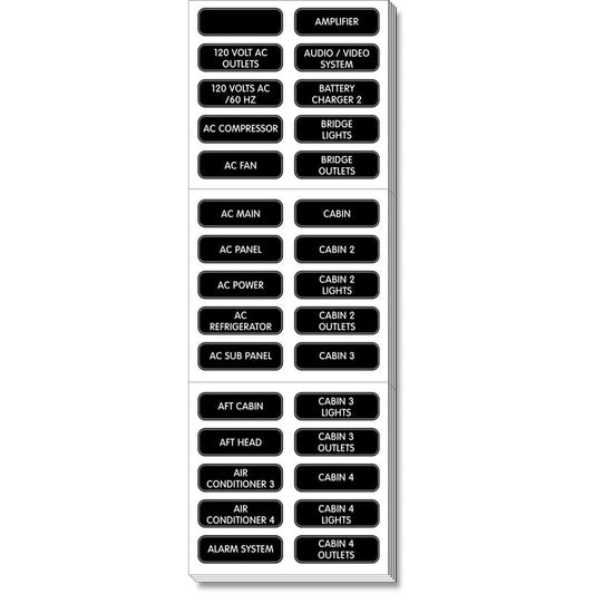 Blue Sea 8067 AC Panel Extended 120 Label Set - Marine Parts OnlyElectricalBlue Sea Systems