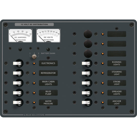 Blue Sea 8068 DC 13 Position Toggle Branch Circuit Breaker Panel - White Switches - Marine Parts OnlyElectricalBlue Sea Systems