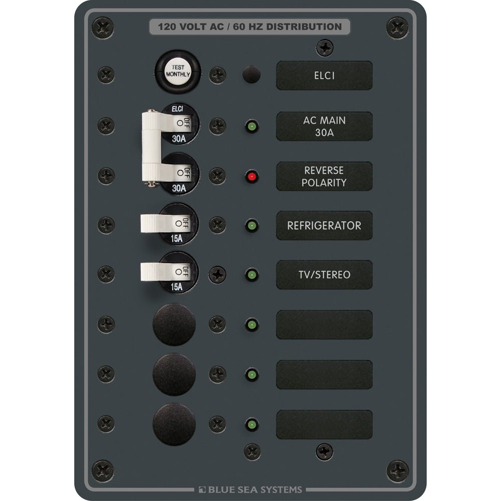 Blue Sea 8101 ELCI GFCI Panel AC 5 Position - Marine Parts OnlyElectricalBlue Sea Systems