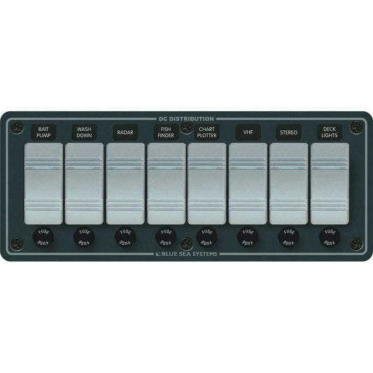 Blue Sea 8261 Waterproof Panel 8 Position - Slate Grey - Marine Parts OnlyElectricalBlue Sea Systems