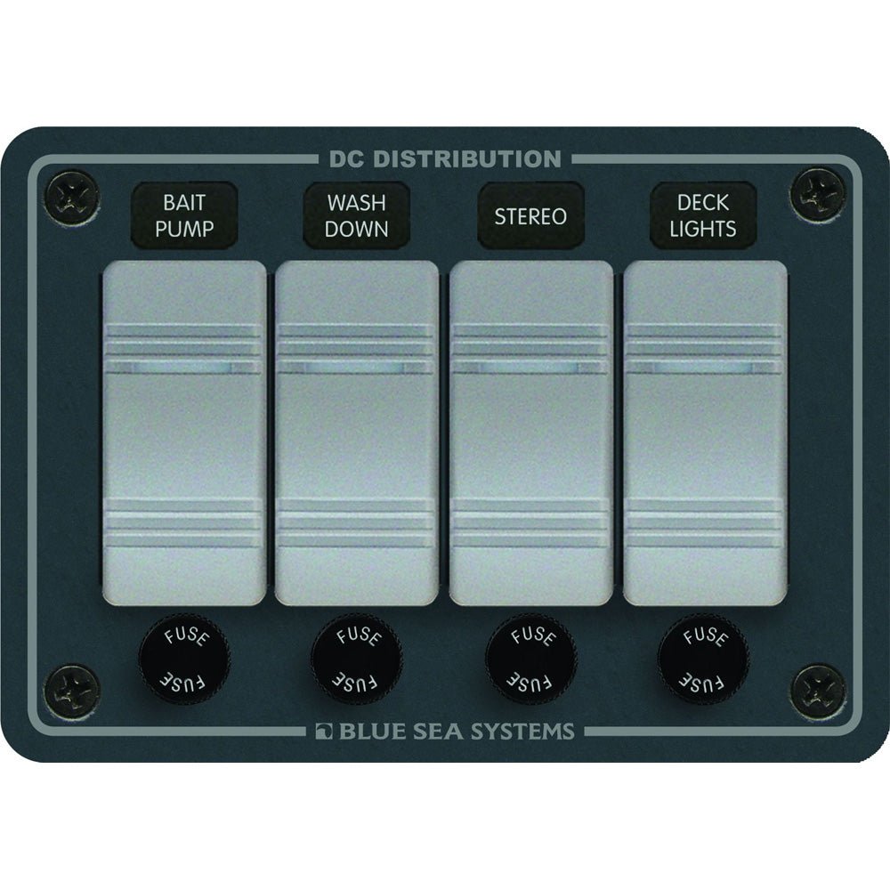 Blue Sea 8262 Waterproof Panel 4 Position - Slate Grey - Marine Parts OnlyElectricalBlue Sea Systems