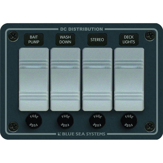 Blue Sea 8262 Waterproof Panel 4 Position - Slate Grey - Marine Parts OnlyElectricalBlue Sea Systems