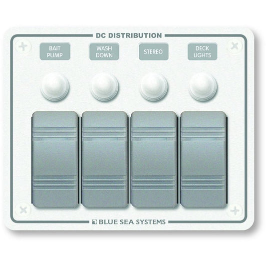 Blue Sea 8272 Water Resistant Panel - 4 Position - White - Horizontal Mount - Marine Parts OnlyElectricalBlue Sea Systems