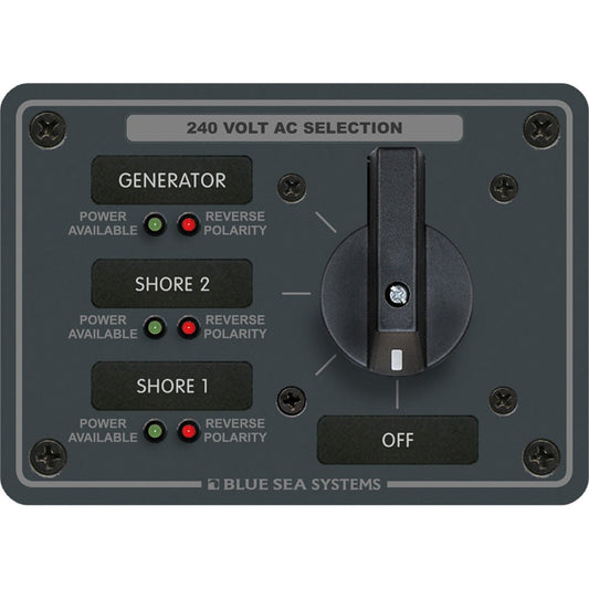 Blue Sea 8361 AC Rotary Switch Panel 65 Ampere 3 Positions + OFF, 3 Pole - Marine Parts OnlyElectricalBlue Sea Systems