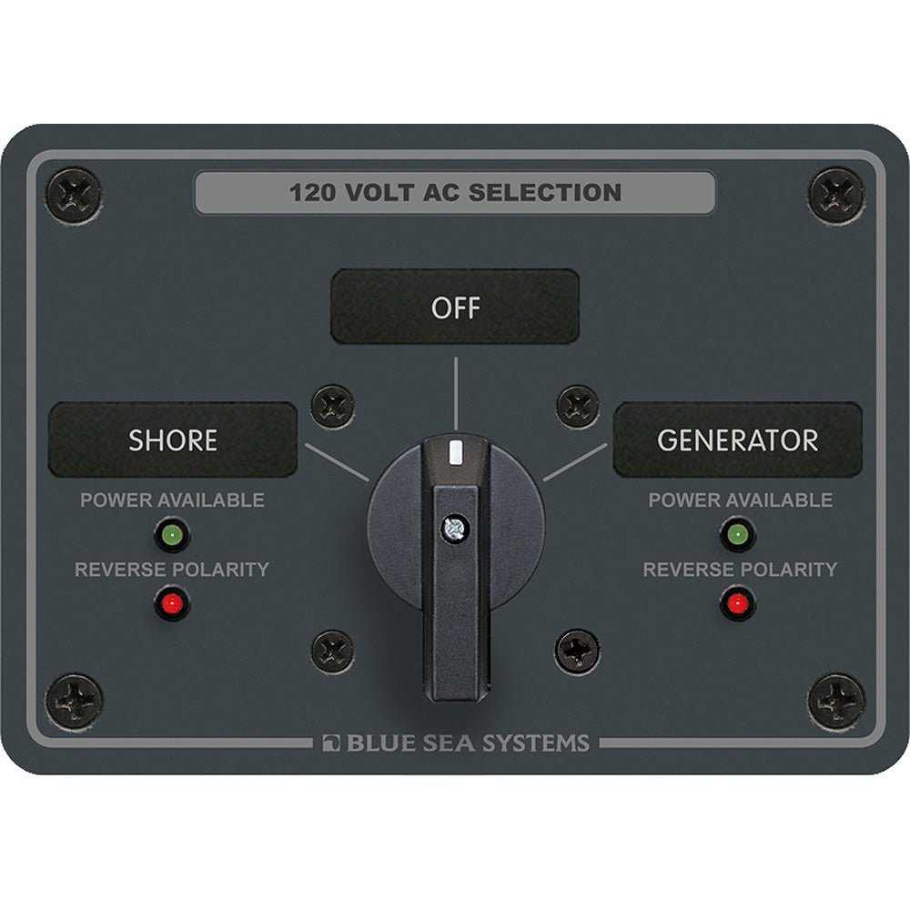 Blue Sea 8367 AC Rotary Switch Panel 30 Ampere 2 Positions + OFF, 2 Pole - Marine Parts OnlyElectricalBlue Sea Systems